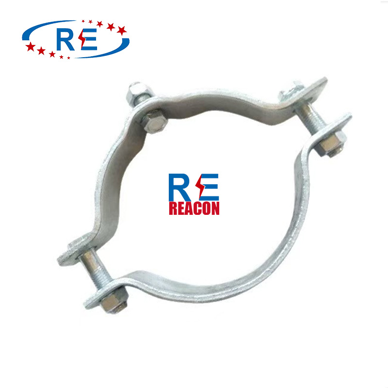 Electric Pole Mounting Clamp Pole Clamp for Pole Line Hardware/Heavy Light Duty Clamp Line Hardware Galvanized Mounting Adapter Fastening Pole Bracket Clamp