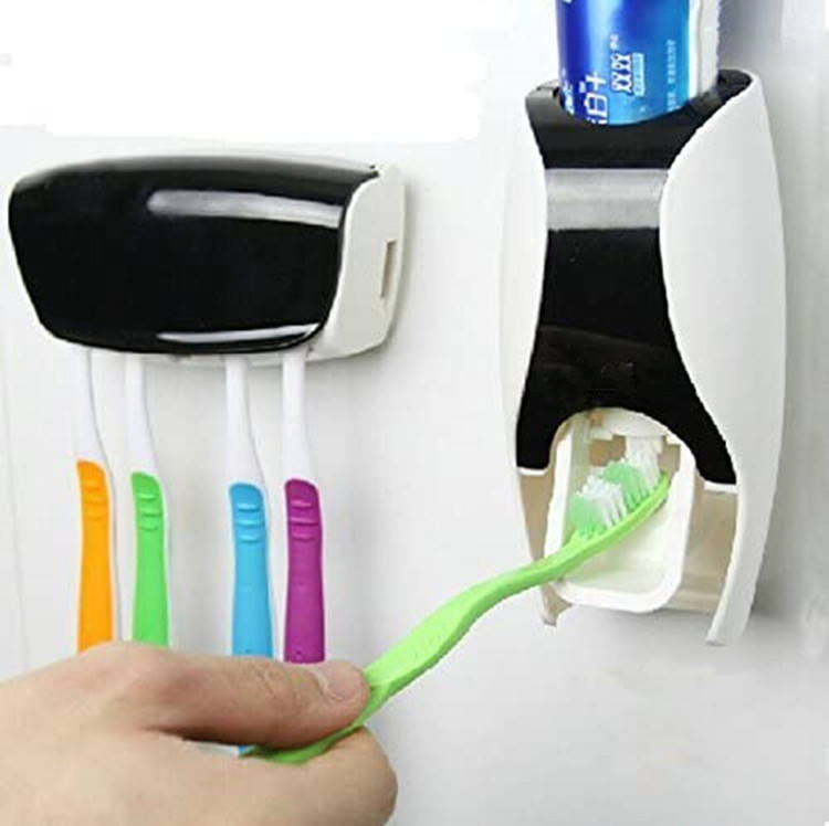 Dust Proof Automatic Toothpaste Squeezer Wall Mounted Toothbrush Dispenser Holder