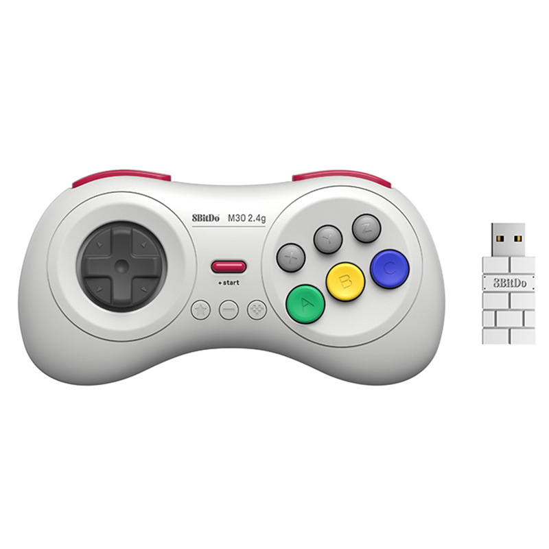 8bitdo M30 2.4G Wireless Gamepad Controller with 6-Button Layout for Sega Genesis Mini / Mega Drive Mini / Switch