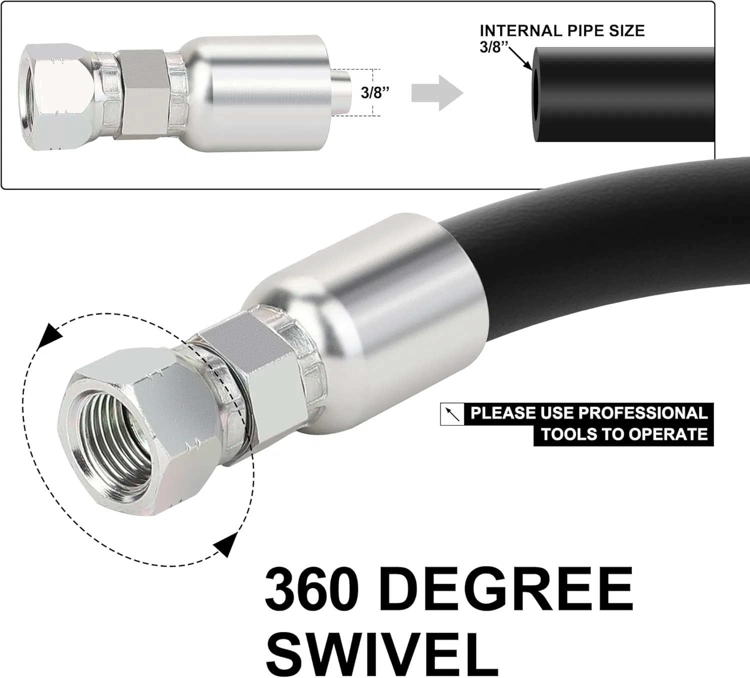 Гидравлический фитинг 3/8" JIC 37°, поворотный, с цинковым покрытием