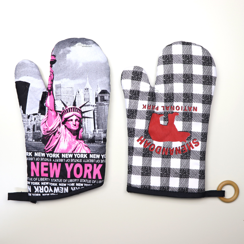 Customizable Souvenir Heat Resistant Cotton Oven Mitts Gloves for Kitchen Use