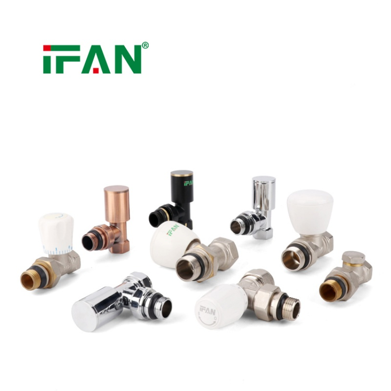 Ifan Wholesale Hot Selling Cheap Brass Radiator Valves Home Used Hot Water Control Heating Angle Radiator Valve