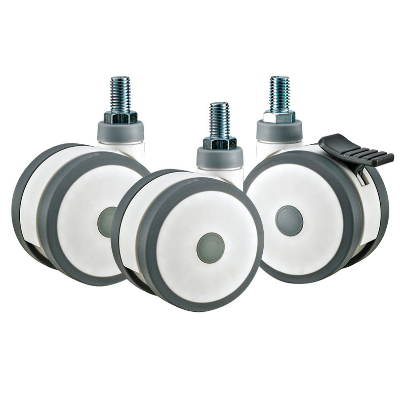 TPR Swivel with Brake Hospital Bed Caster Wheels 3 Inch 5 Inch