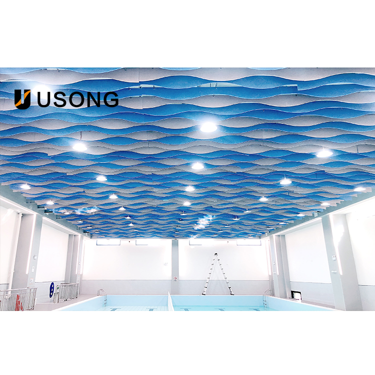 Factory Zhifa's Latest Design Polyester Fiber Environment-Friendly Wave Ceiling