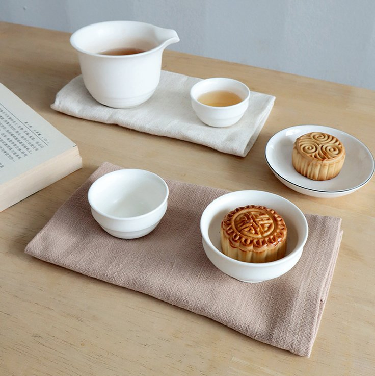 Solid Linen Cotton Kitchen Towel with Hook Party Dinner Napkins Tea Towel