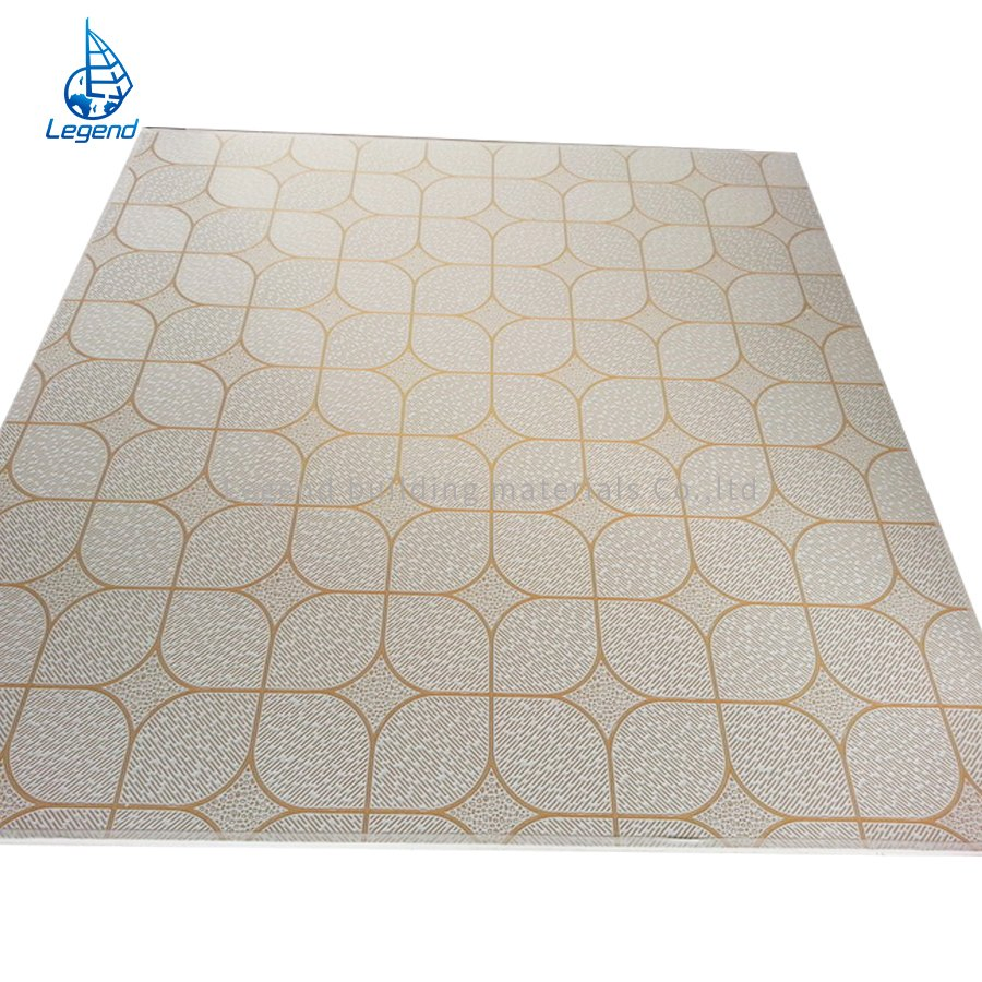 Factory Supply Cinemas Hotel Decoration Moisture-Proof PVC Gypsum Ceiling Tiles