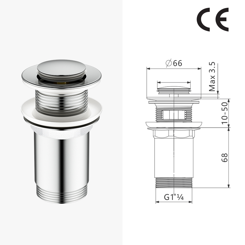 Латунный напольный трап Elite Portugal с хромированием