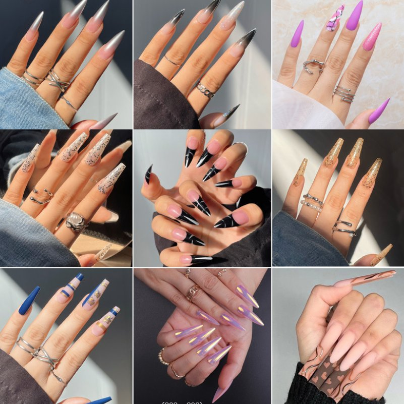 24 Colors Fake Nails Trendy Press on Nails Private Label Fake Nail
