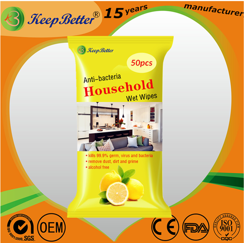 Custom Multi-Purpose Disinfecting Antibacterial Household Cleaning Wet Wipes -The Stronger Easier Way to Clean Grease, Dirt, Dust, Grime.