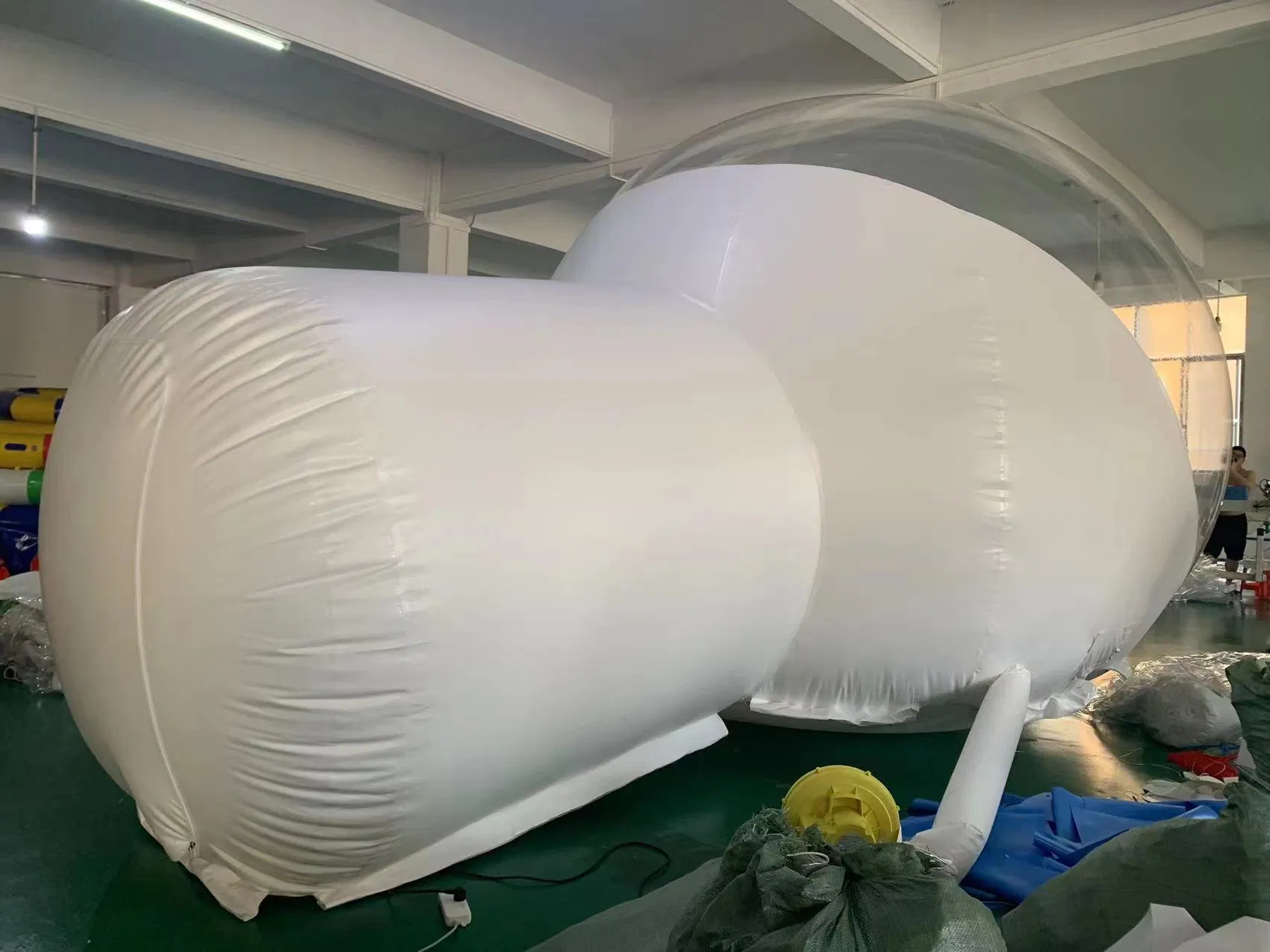 Clear Inflatable Bubble Tent Half Clear with One Entrance