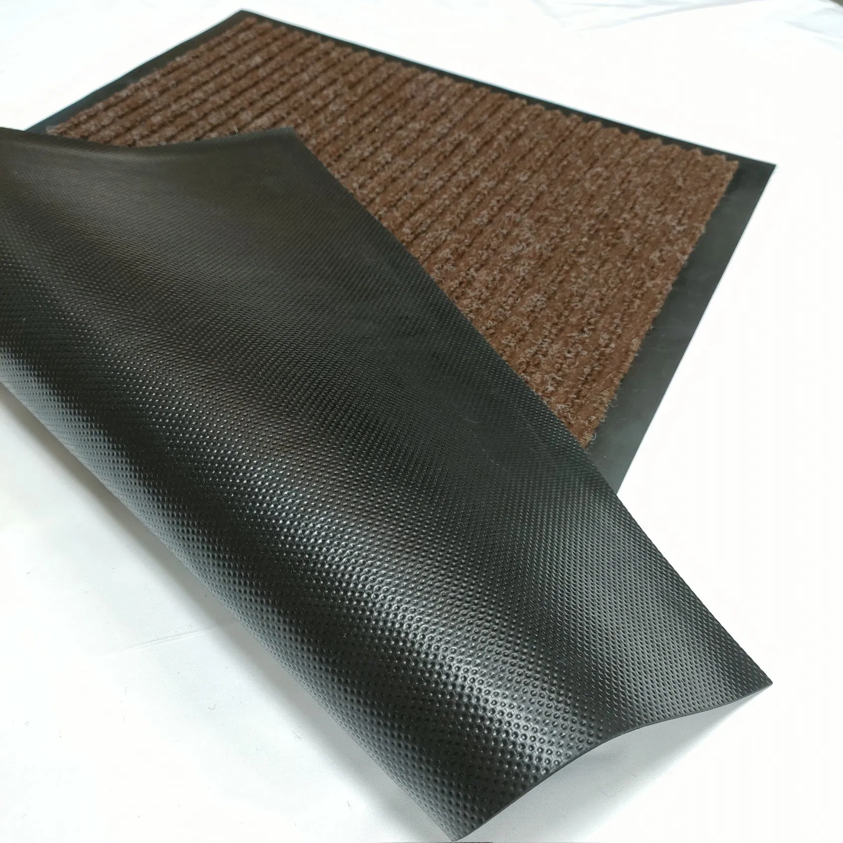 Durable Anti-Slip PVC Backing Double Striped Entrance Doormat for Kitchen