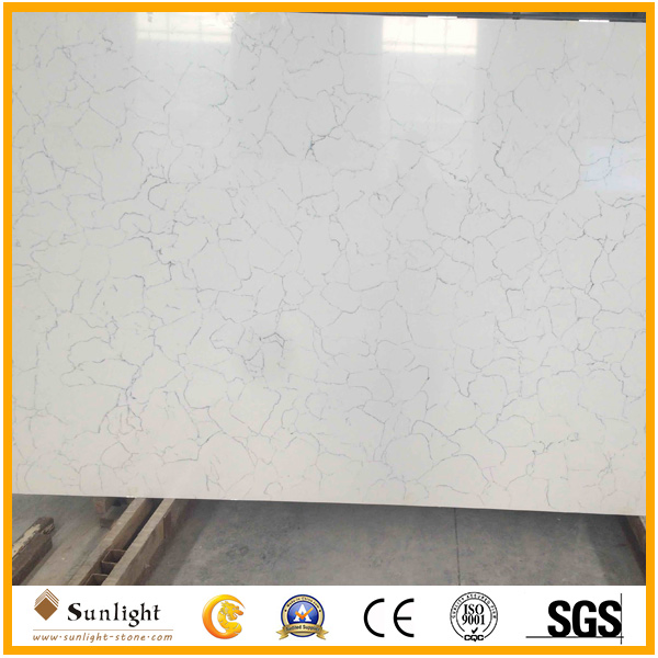 Engineered Stone, Artificial White Quartz Stone for Kitchen Countertops