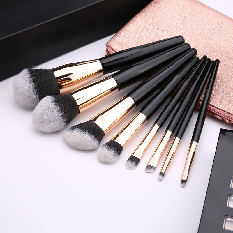 8PCS Makeup Brushes Black Set Professional Cosmetic Powder Eye Shadow Foundation Blush Lip Eyebrow Make up Brush Beauty Tool