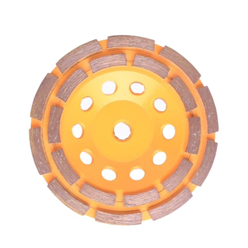 Factory High Quality Sintered Segment 100mm 115mm 125mm Double Row Diamond Grinding Cup Wheel for Floor Marble Tile Concrete Granite