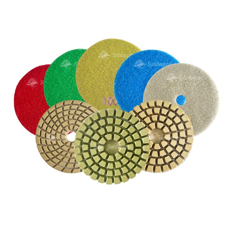 4 Inch 100mm Diamond Polishing Pads Concrete/Cement Floor/Diamond/Granite/Marble/ Flexible Wet/Dry Grinding Polishing Pads