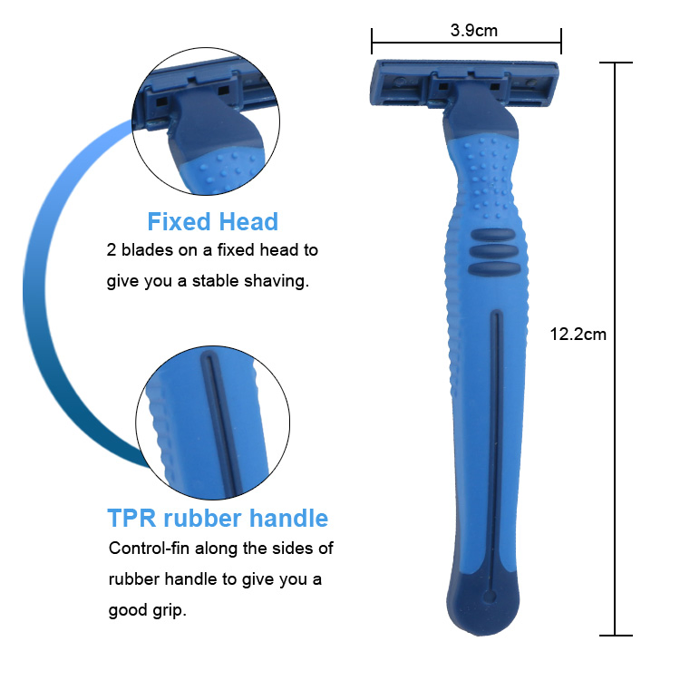 (OEM) Hanging Card Men's Shaver for Face Legs and Underarm Twin Blade Razor