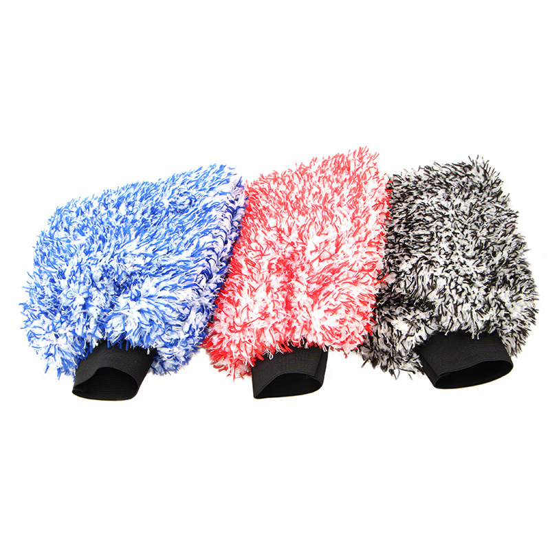 Wholesale Double Side Microfiber Washing Car Gloves Dust Removal Cleaning Window Microfibre Wheel Glass Detailing Care Car Wash Mitt