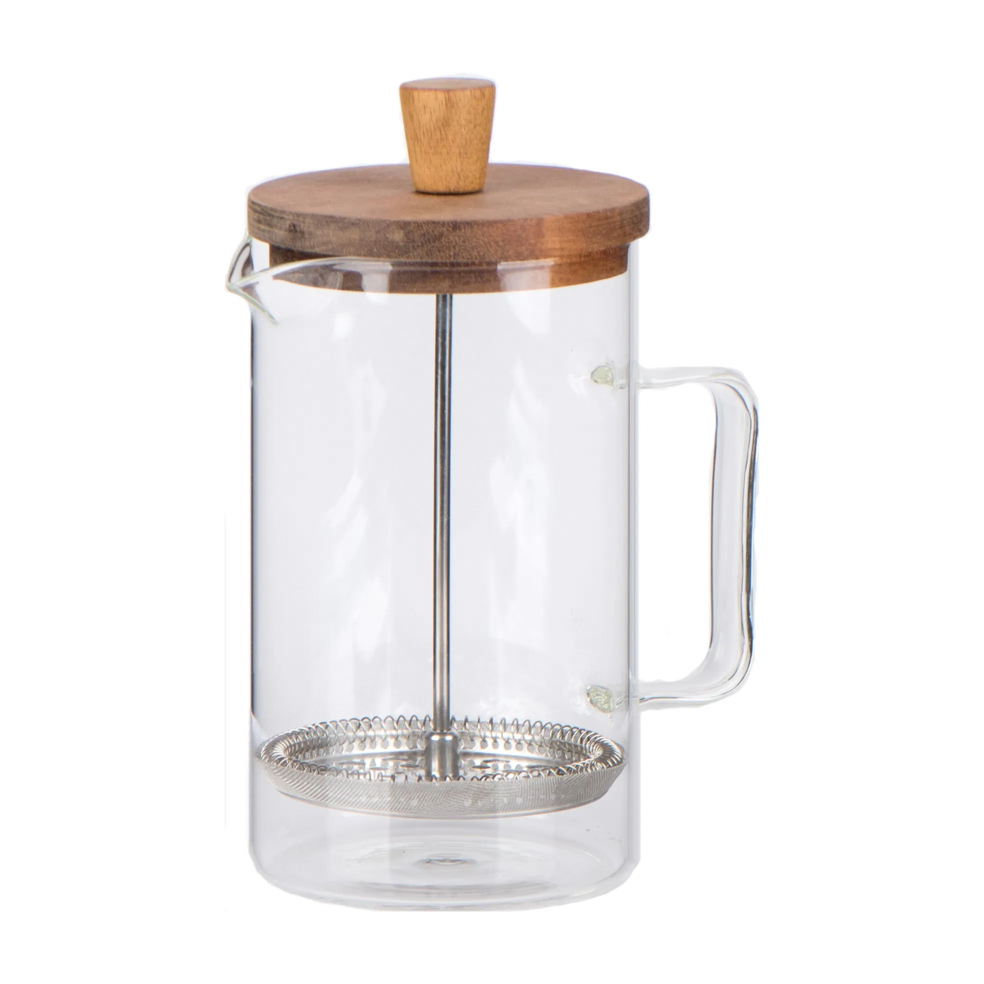 850ml Acacia Wood Lid High Borosilicate Glass Coffee Press Teat Pot Coffee Maker with Stainless Steel Infuser
