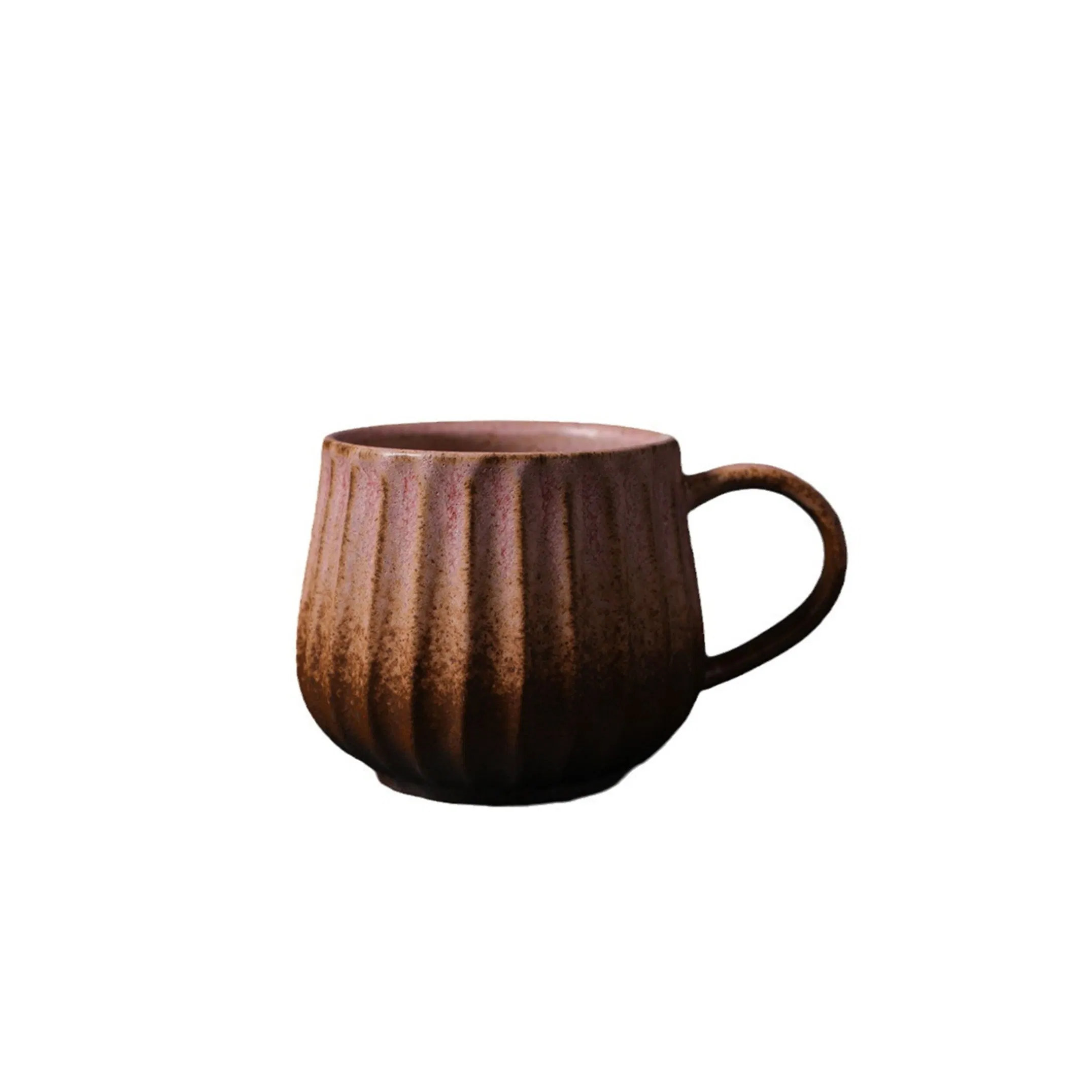 14oz Cup Ceramic Coffee Mug with Wooden Handle Lid Spoon