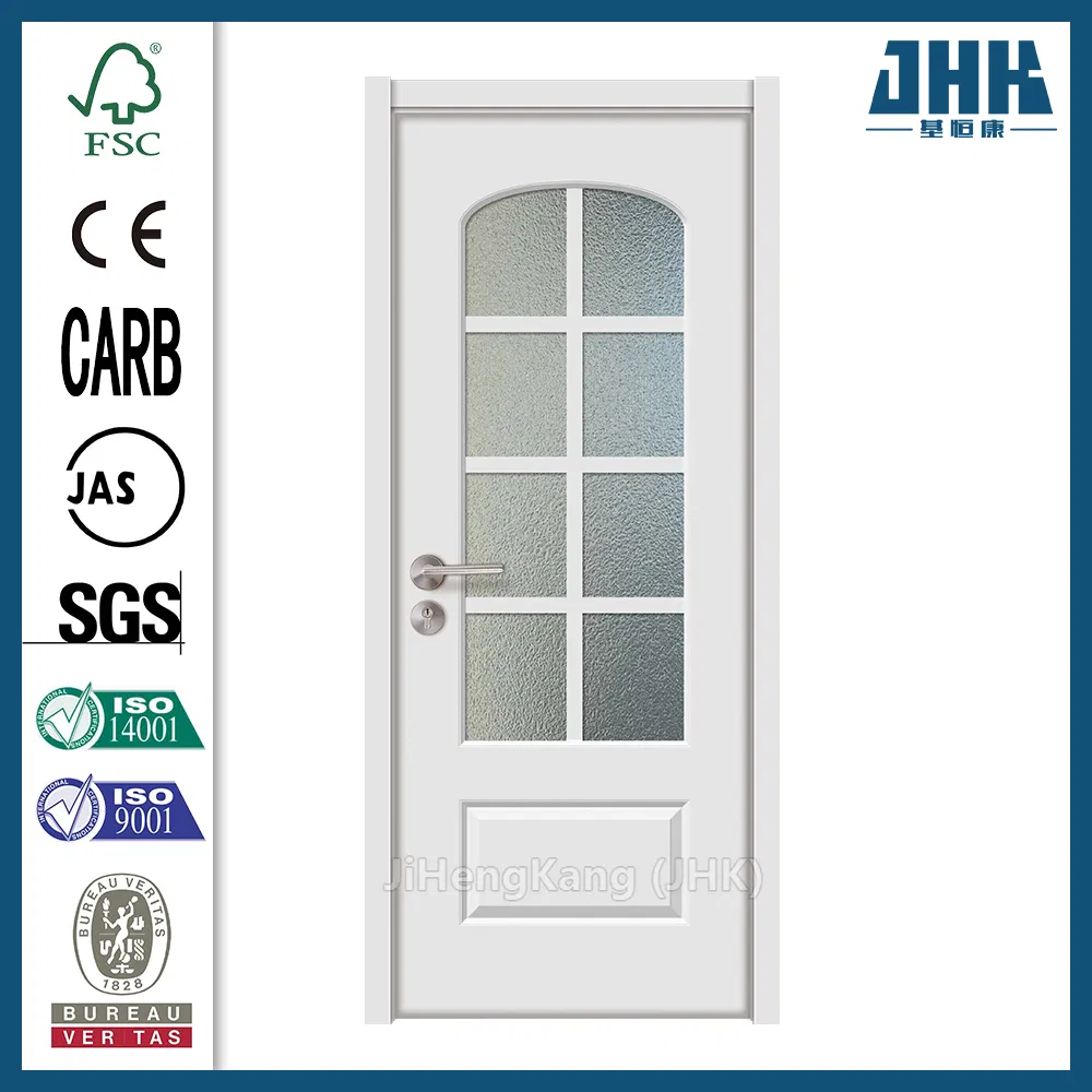 Jhk White Bethroom Interior Wooden French Glass Door