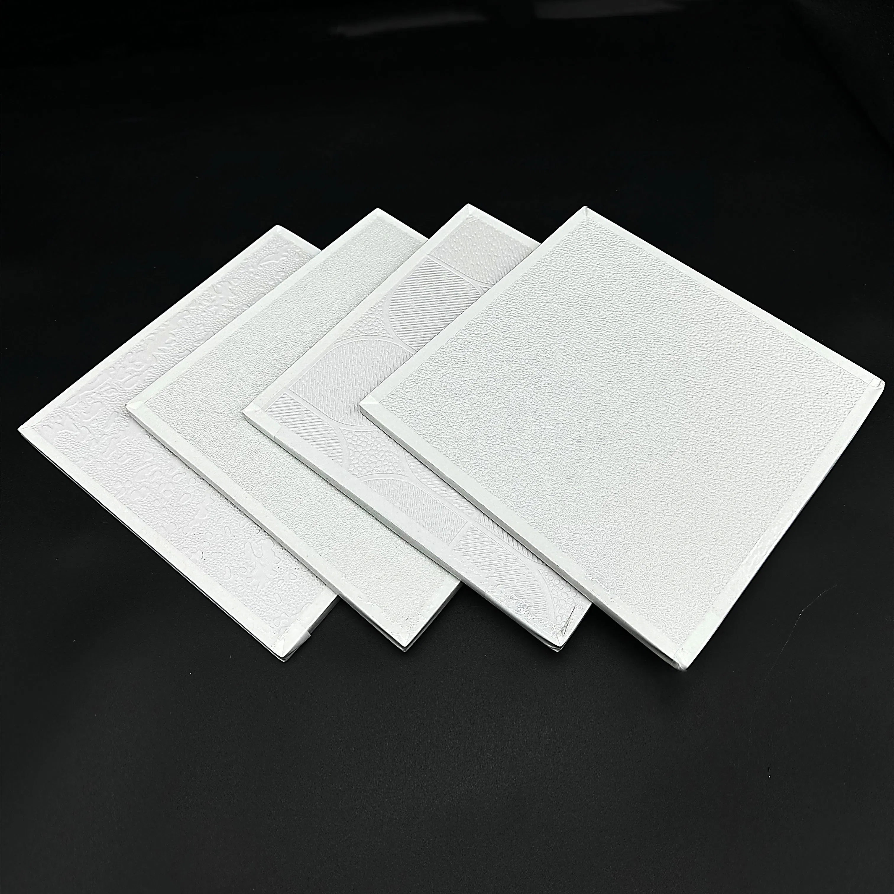Aluminum Foil PVC Gypsum Ceiling Tile 595X595X7mm White Color Surface for Suspended T Grids Ceiling System