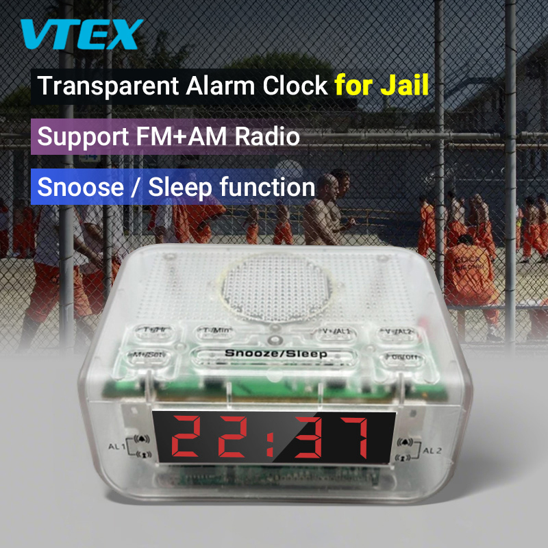 Corrections Products Prison Use Digital Time Display Jail Clear Clock Radio