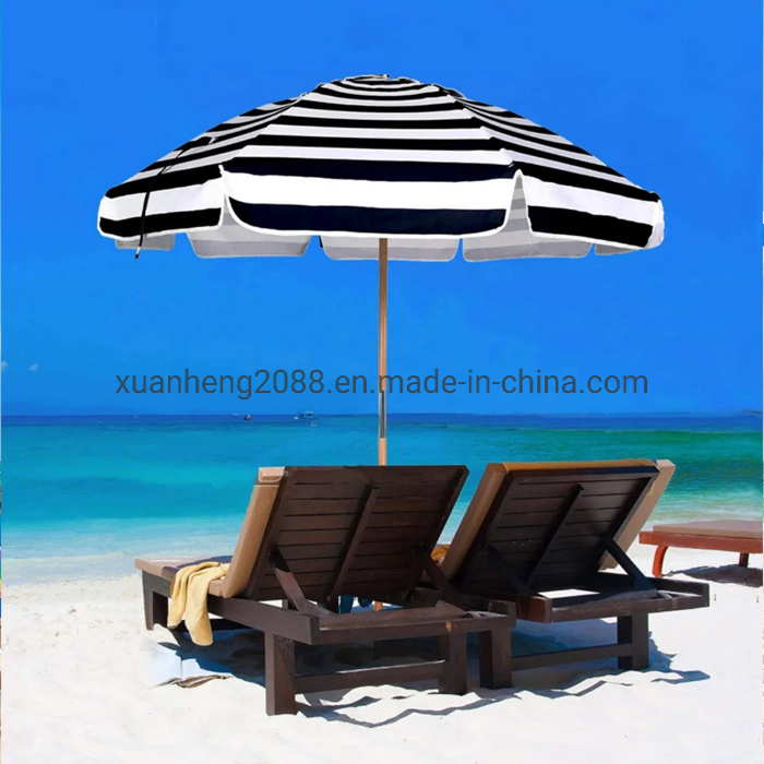 Wooden Pole Portable Outdoor UV Sun Protection Fringe Patio Parasols Umbrellas with Tassels