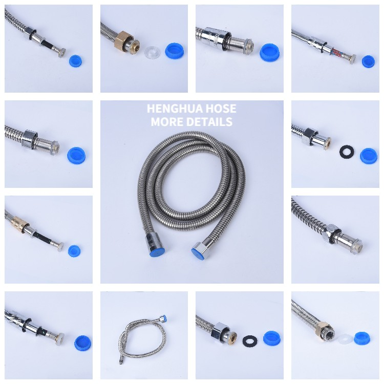 360 Degree Rotating Double Lock 15mm Shower Hose Stainless Steel Metal Shower Hose with Rotating Nut