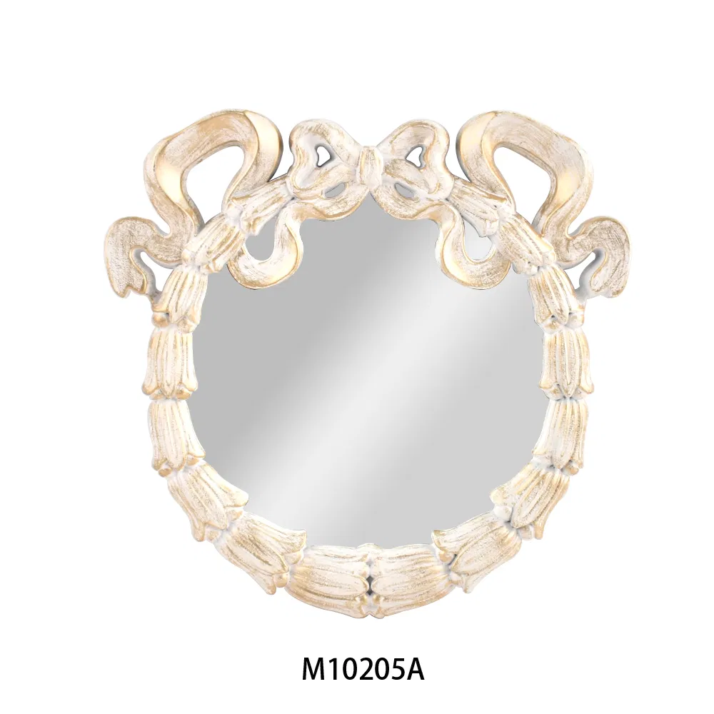 Modern Home Decor Mirror Solid Wood Beads Luxury Art Deco & Rustic Framed Arch Design Small Wall Mirror