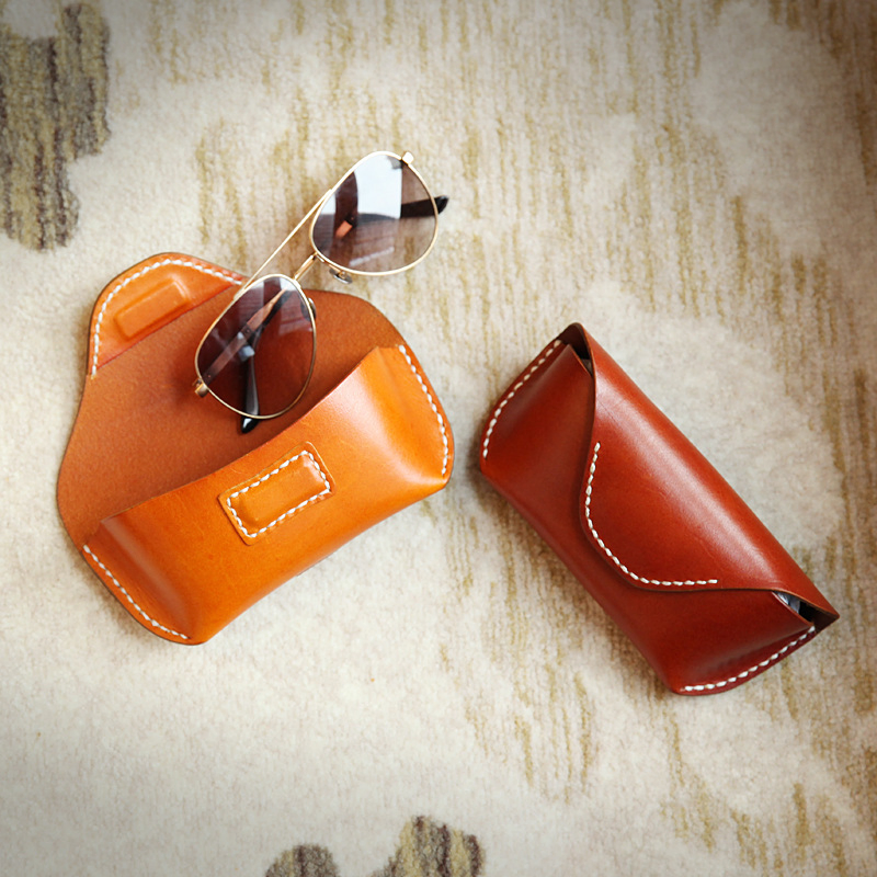 Ea044 Portable Designer Luxury Custom Leather Sunglasses Cases Storage Bag Wholesale for Travel Eye Glasses Case