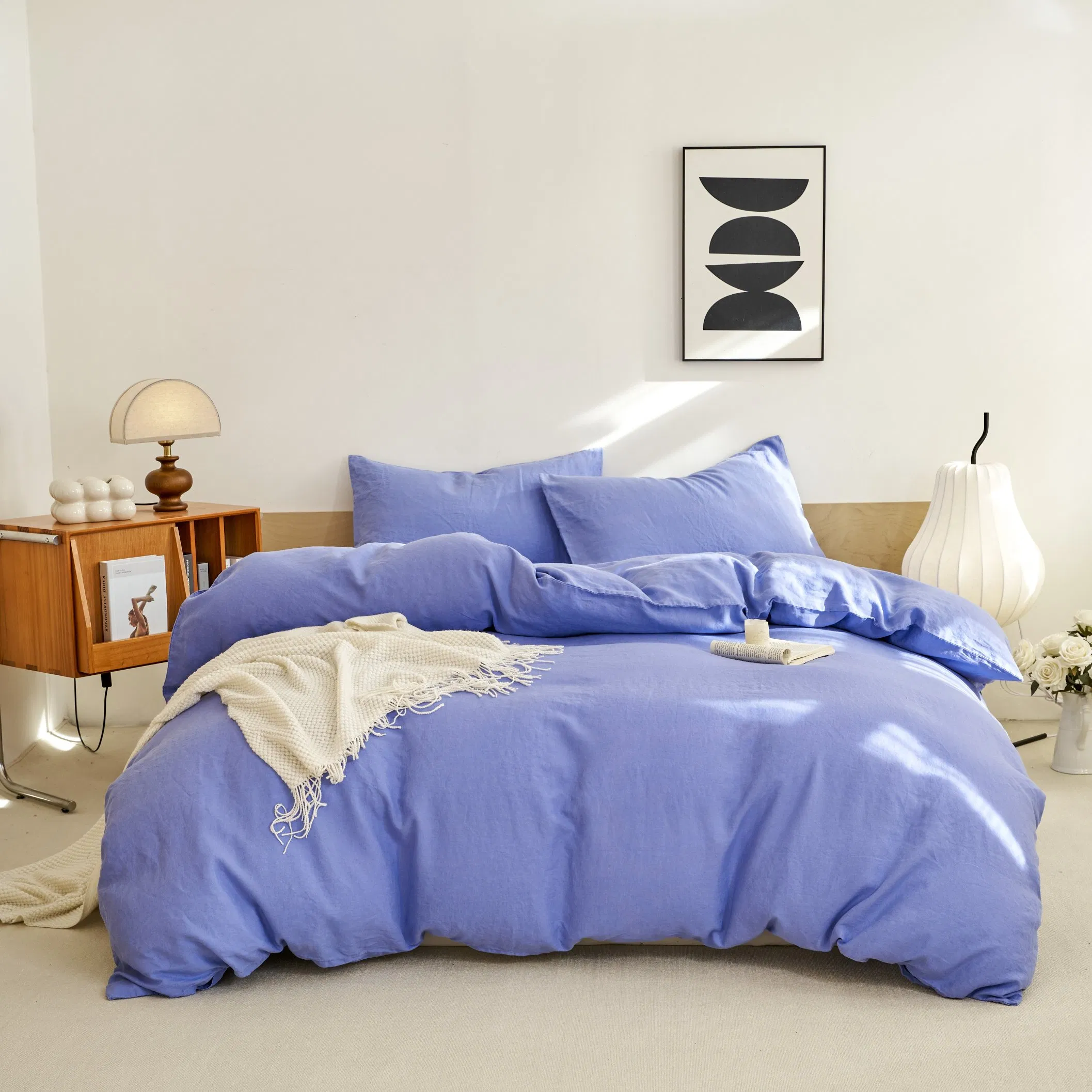 100% Linen Bedding Set Wildflower Color Naked Sleep Friendly Fabric