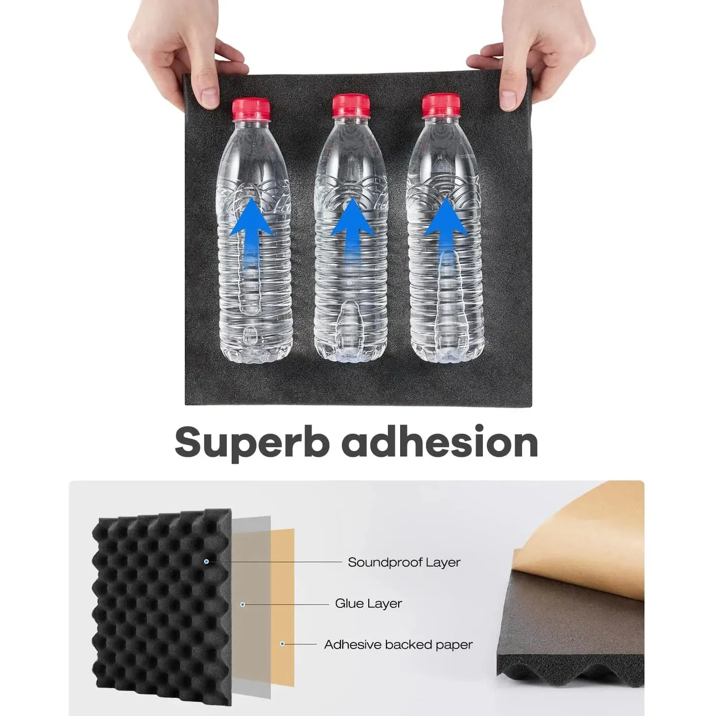 60X60cm Size Fireproof Acoustic Diffuser Foam Wall Panel High Resilience PU Material Soundproof 3D Wall Padding Tiles for Studio