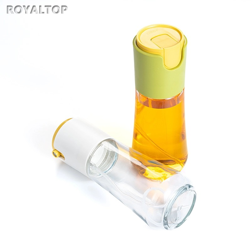 Wholesale 10oz Glass Olive Oil Container Plastic Pump Sprayer 2 in 1 Oil Spray Dispenser for Kitchen Cooking BBQ Air Fryer