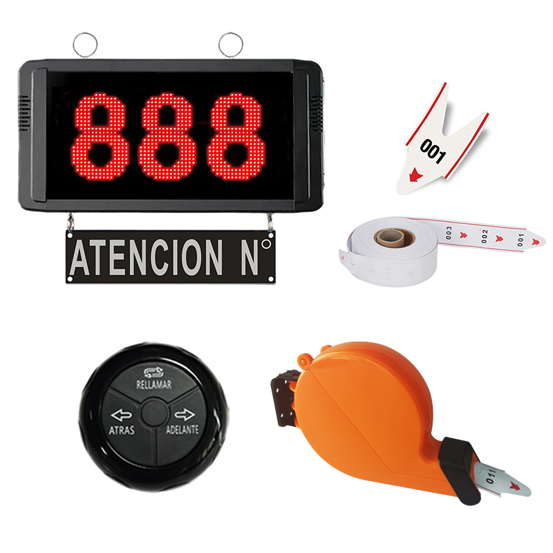 Queue Management Wireless Calling System Voice Spanish Transmitter Display Screen Catering Equipment 433MHz