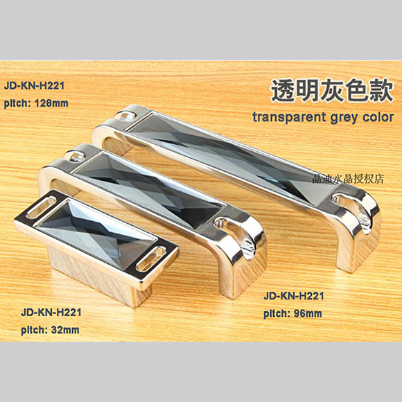 3 Size Grey Crystal Mirror Pull Handles for Furniture
