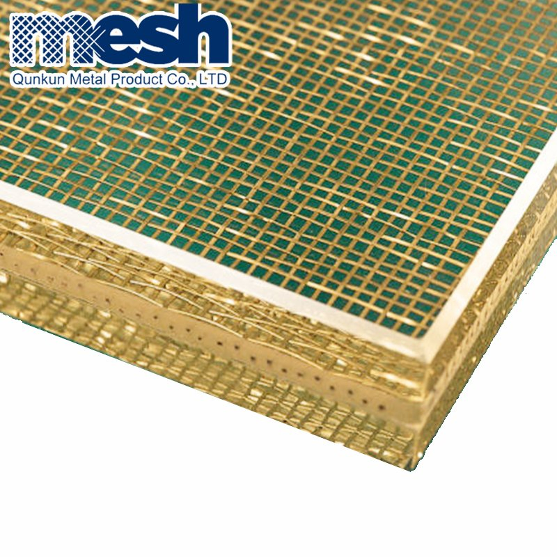 Brass Metal Wire Mesh Use Architectural Laminated Glass