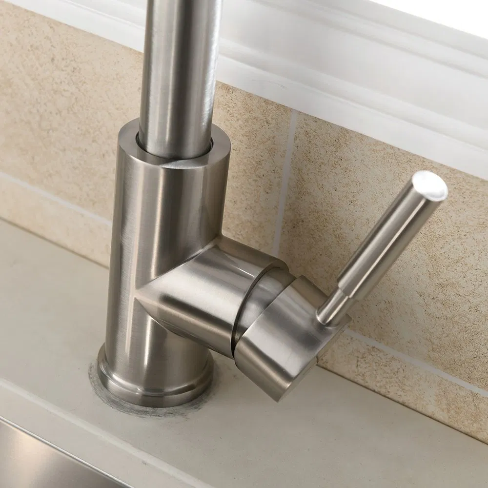 360° Swivel Stainless Steel Kitchen Hot & Cold Water Faucet Single Hole Kitchen Sink Faucet with Pull Down Spray