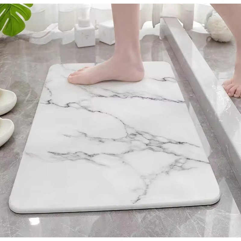 High-Quality Ultra-Absorbent Stone Shower Mat Versatile Quick-Drying Diatomite Bath Mat