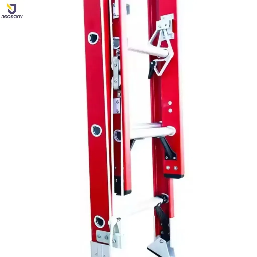 Electric Insulating Double Sided Multipurpose Electricians Foldable Fiberglass Ladders Extension Ladder