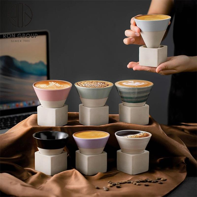 Hot Selling Melamine Creative Ceramic Porcelain Afternoon Tea Cappuccino Coffee Mug&Cup with Saucer for Home Hotel Restaurant Drinkware