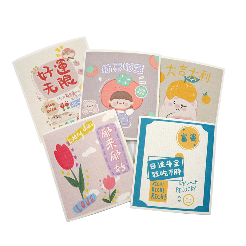 Reusable Cleaning Cellulose Sponge Cloths Absorbent Wipes Clean Kitchen Eco-Friendly Dishcloth