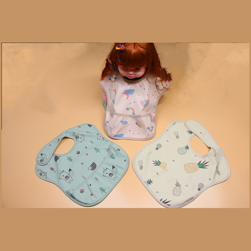 Waterproof PU Bib, Dining Cover, Washable Bib, Anti-Dirt Food Pocket, Complementary Food Pocket, Saliva Pocket