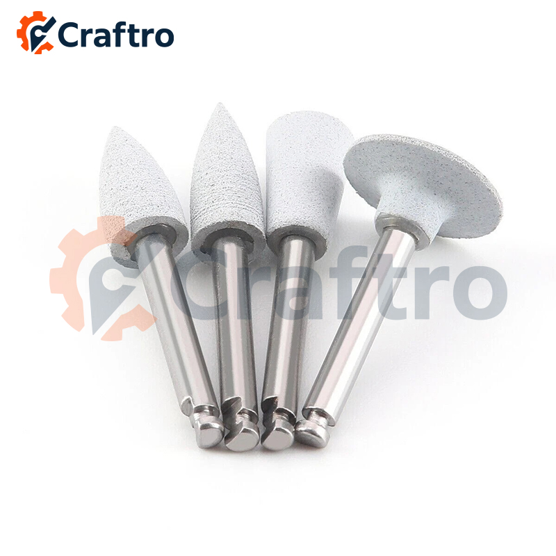 Silicone Rubber Polishing Bit Compatible with Dental Micromotor for Nail Art and Fine Polishing