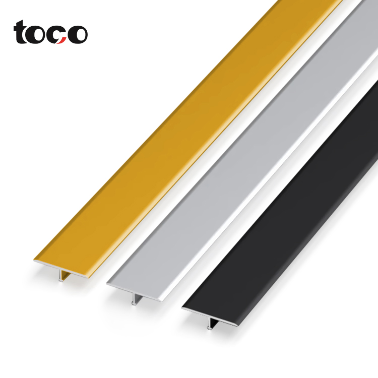 Polished Aluminium Metal T-Shape Ceramic Decoration Profile Strips Wall Tile Edge Trim