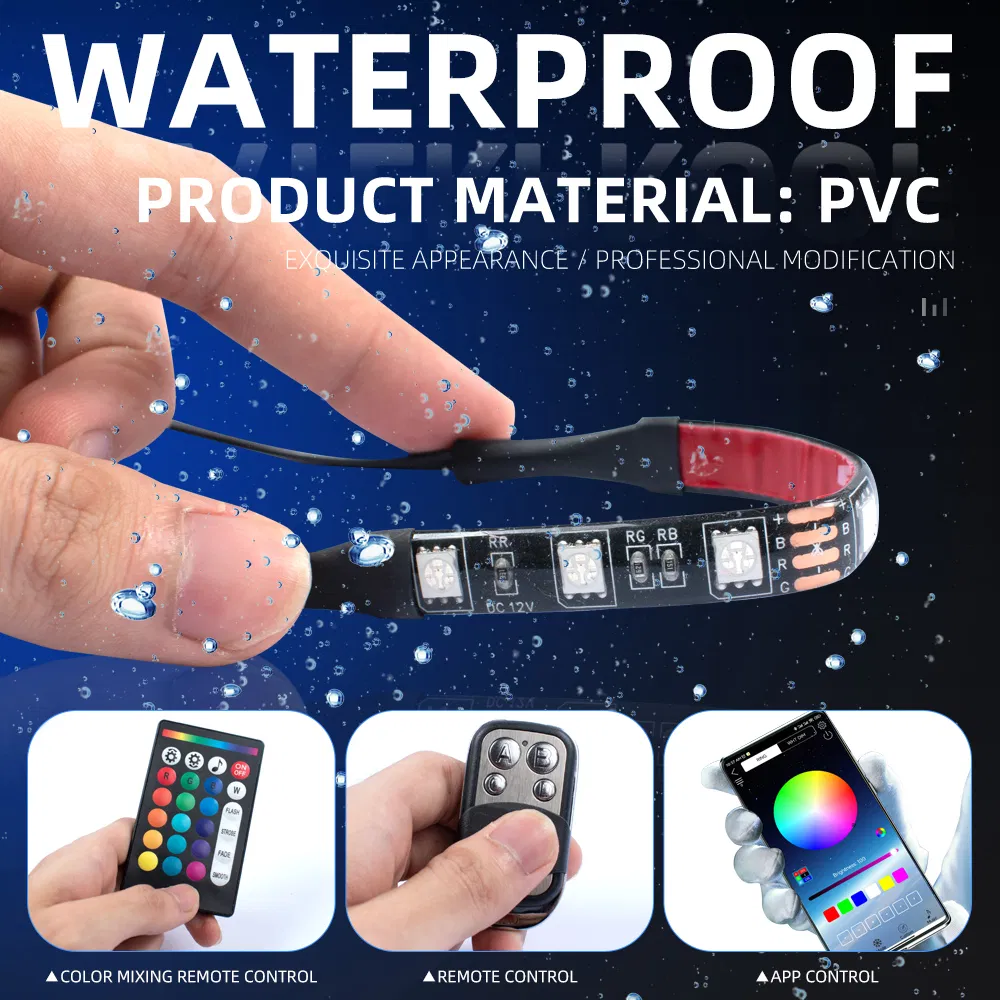 Мотоциклетный комплект RGB-подсветки с управлением через приложение и функцией стоп-сигнала