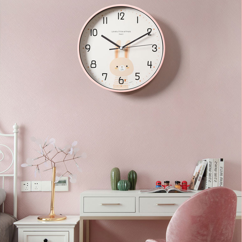 Foska 10 Inch Metal Cartoon Antique Quartz Wall Clock for Home School