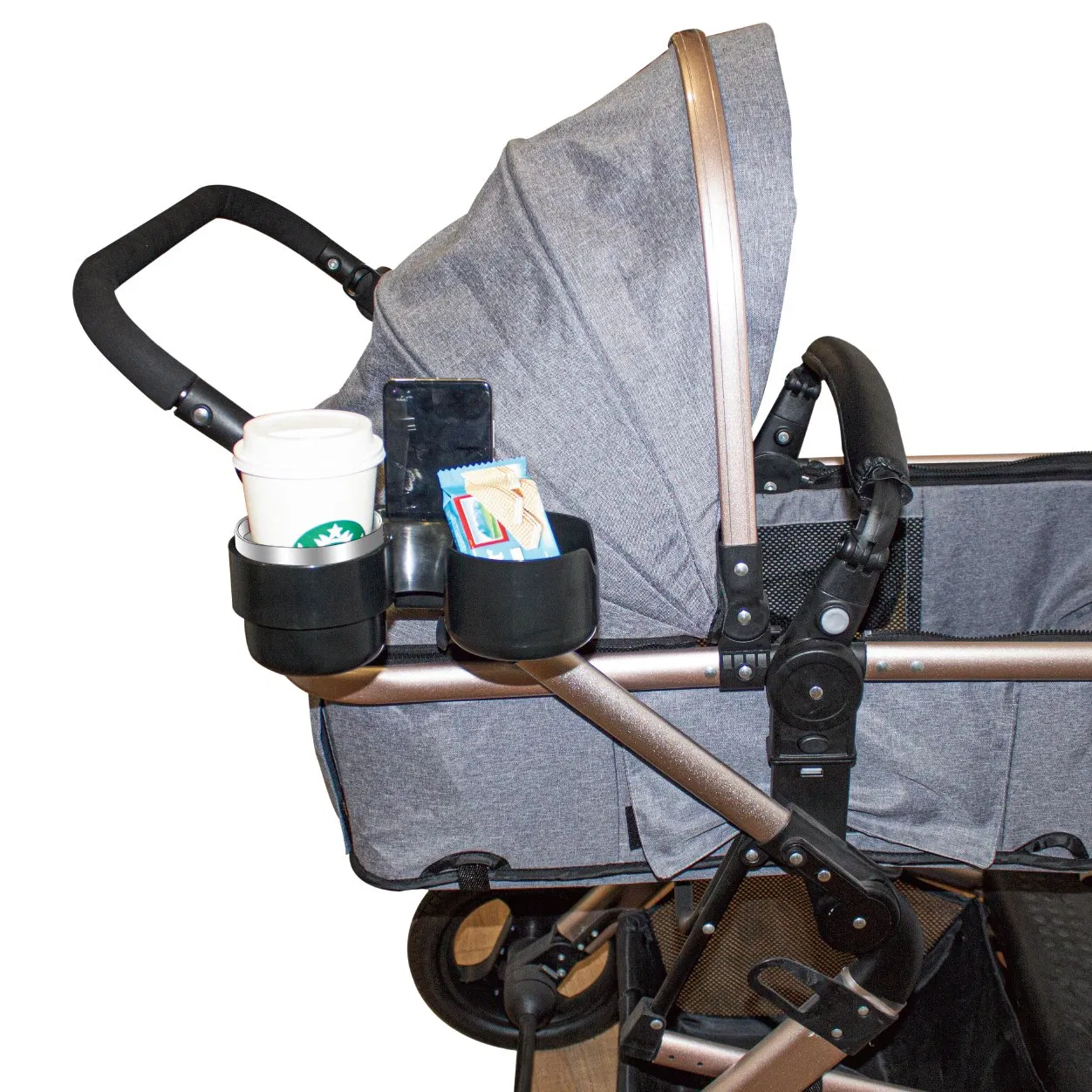 Angle Adjustable Snack and Drink Organizer for Belly Bar