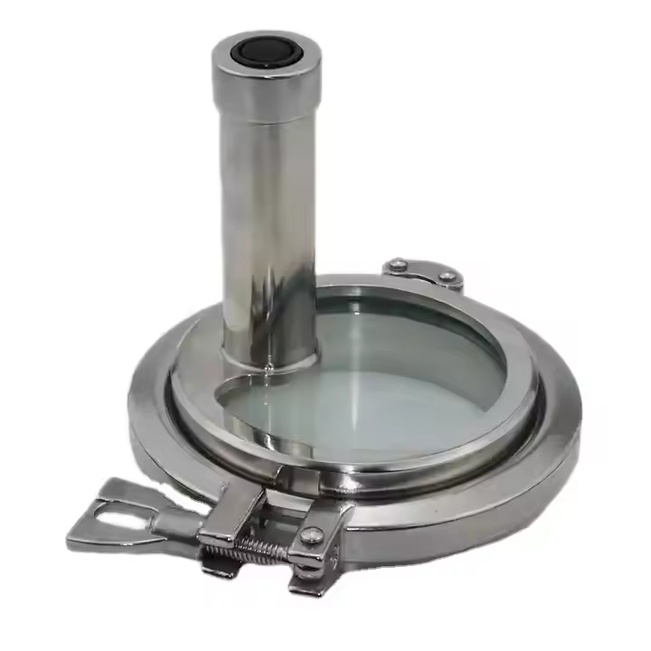 Stainless Steel SS304 SS316L Sanitary Union Sight Glass with Lamp Light Indicator