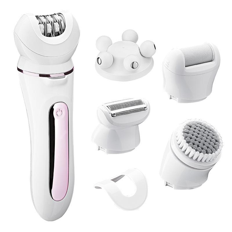 Multifunction 5-in-1 Rechargeable Hair Removal Epilator for Women with Massage Head