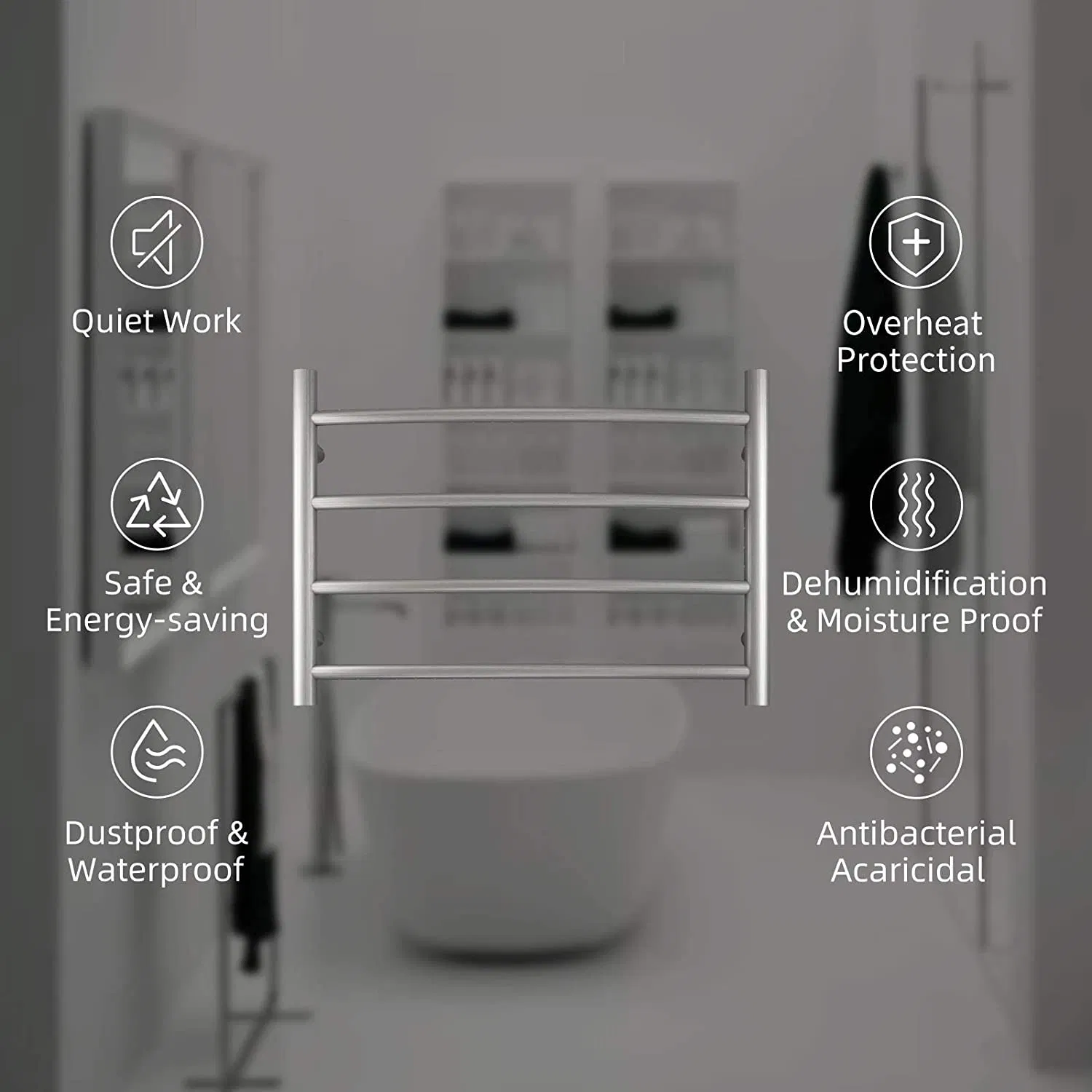 Heated Towel Warmer Stainless Steel Towel Drying Rack for Bathroom